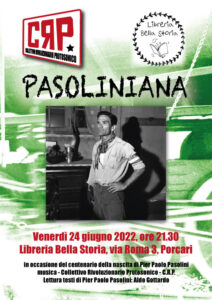 Pasoliniana - serata del CRP dedicata a Pasolini