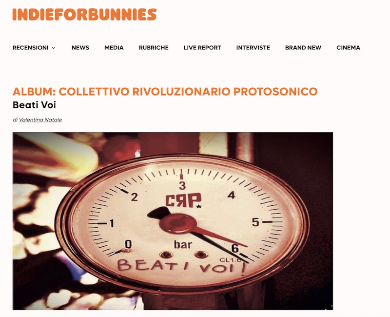 Indieforbunnies.com - recensione di BEATI VOI! di CRP Collettivo Rivoluzionario Protosonico