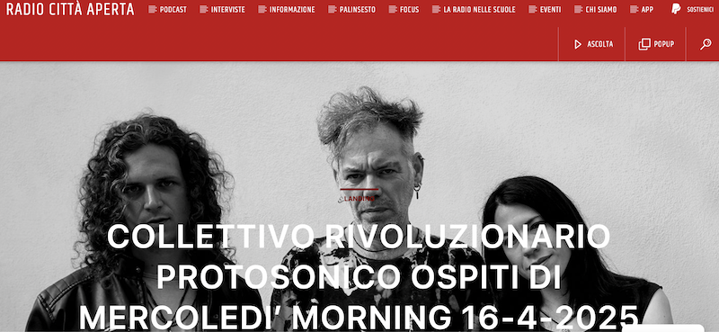 Crp Collettivo Rivoluzionario Protosonico a Radio Città aperta - 16 aprile 2025 - podcast
