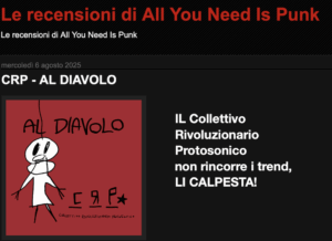 All You Need is Punk, recensione Al Diavolo di CRP Collettivo Rivoluzionario Protosonico